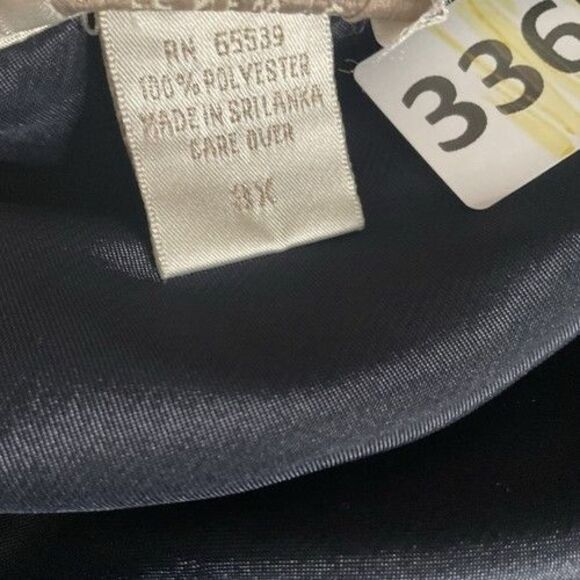 Jones New York Light Satin Midi Slip Dress Women Plus Size 3X Navy Blue - Picture 4 of 10